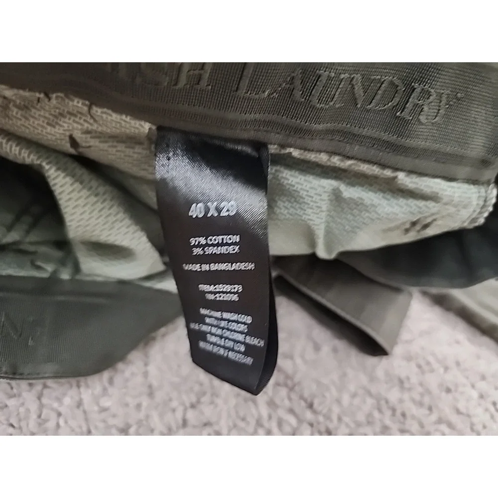 English Laundry Pants Mens 40 x 29 Green Straight Leg Stretch Classic Casual